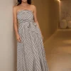 Brave + True Avalon Dress in White with Black Stripe