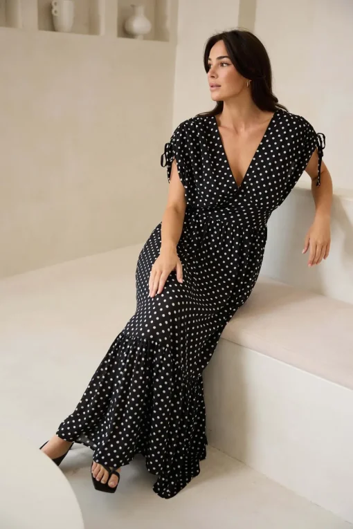 Brave + True Ellody Dress in Black Polka Dot