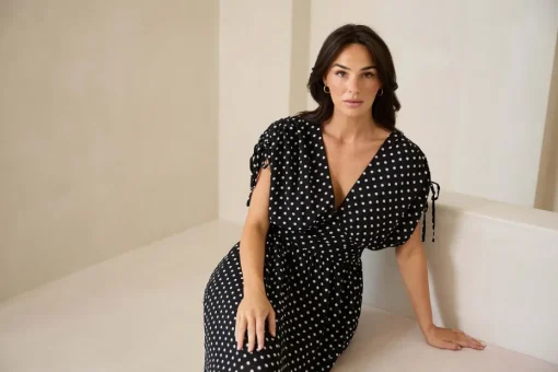 Brave + True Ellody Dress in Black Polka Dot