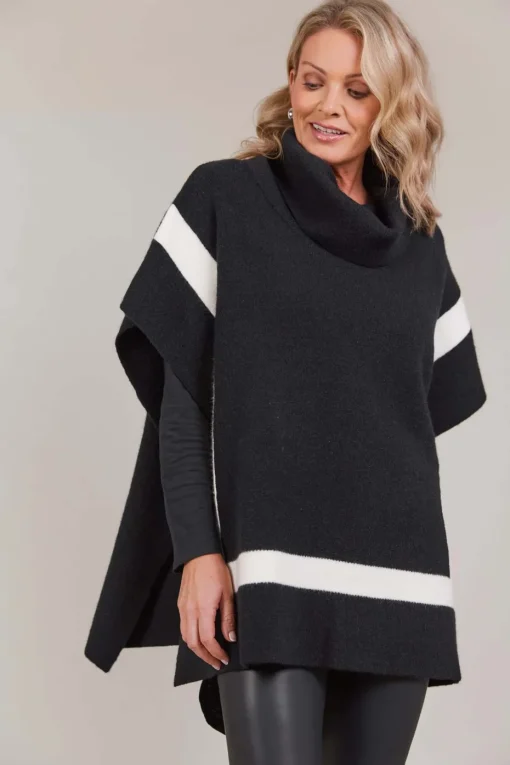 Eb & Ive Avino Poncho in Black