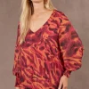 Eb & Ive Bantu Top in Magenta
