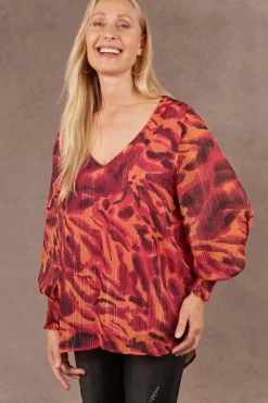 Eb & Ive Bantu Top in Magenta