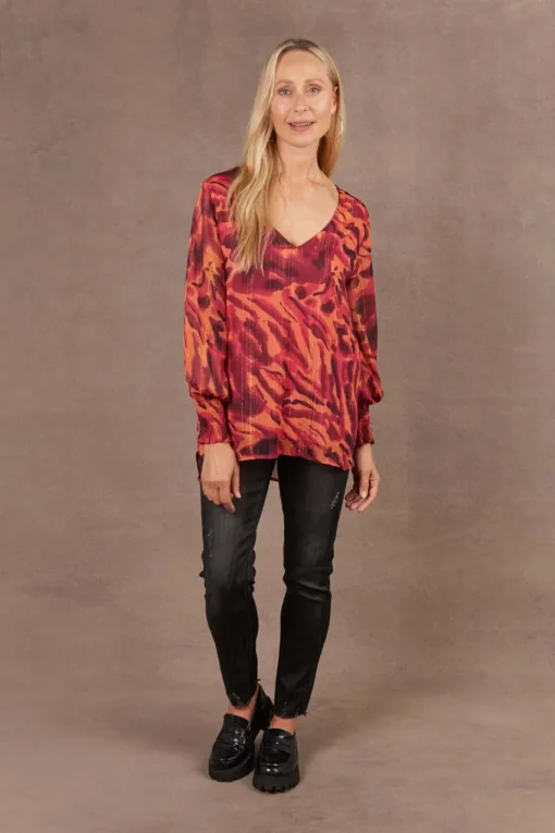 Eb & Ive Bantu Top in Magenta
