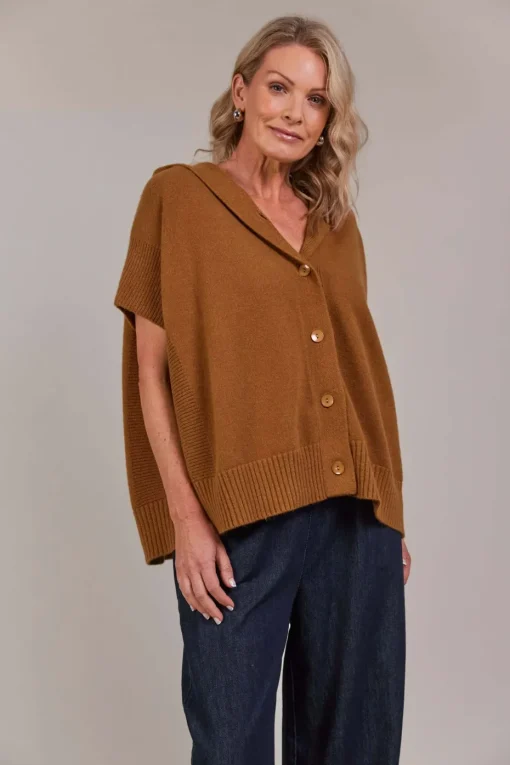 Eb & Ive Estel Hood Knit in Hazel