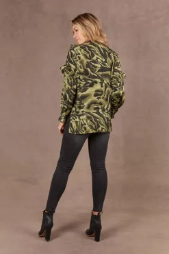 Eb & Ive Mayan Frill Blouse in Fern
