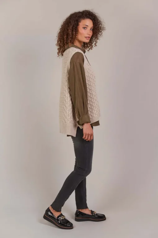 Eb & Ive Naviva Vest in Oat