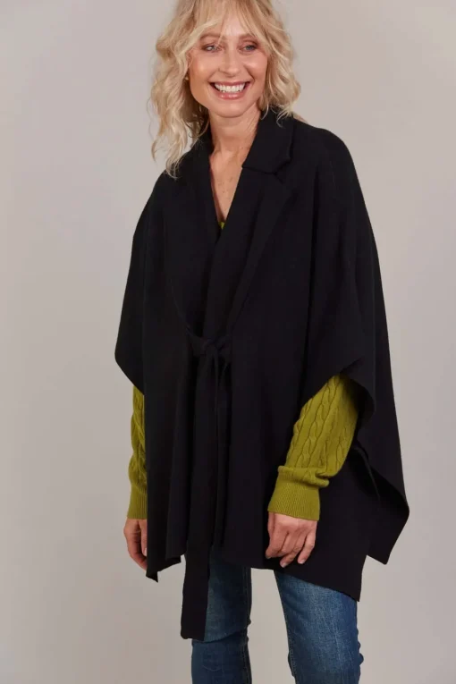 Eb & Ive Palmer Knit Cape in Black