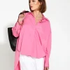 Fate & Becker Landline Oversized Shirt in Pink