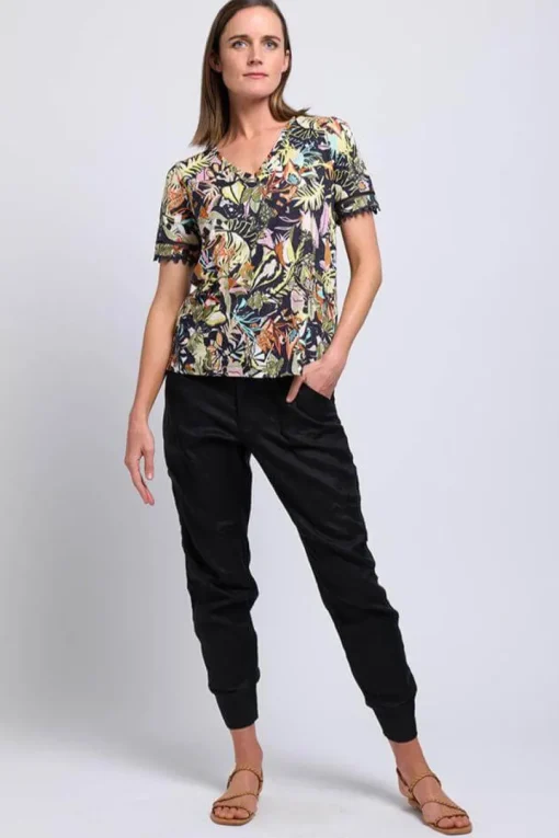 Foil All The Trimmings Top in Jungle Fever