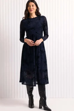 Foil International Velvet Dress in Midnight Splatter