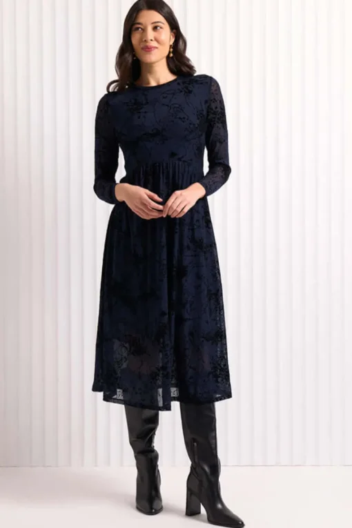 Foil International Velvet Dress in Midnight Splatter
