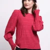 Foil It's A Breeze Top in Scarlet