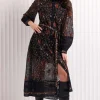 Foil Stitchuation Dress in Black Embroidery