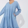 Haven Austin Denim Maxi in Blue Denim