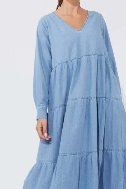 Haven Austin Denim Maxi in Blue Denim