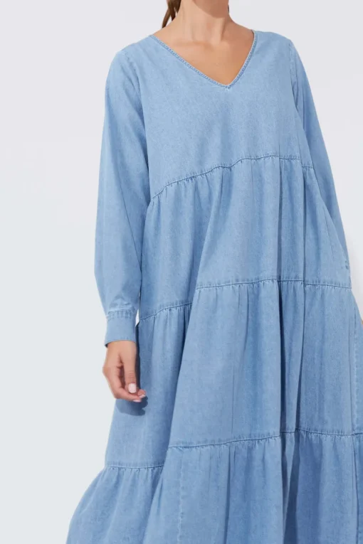 Haven Austin Denim Maxi in Blue Denim