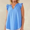 Haven Florence Frill Tank in Coast