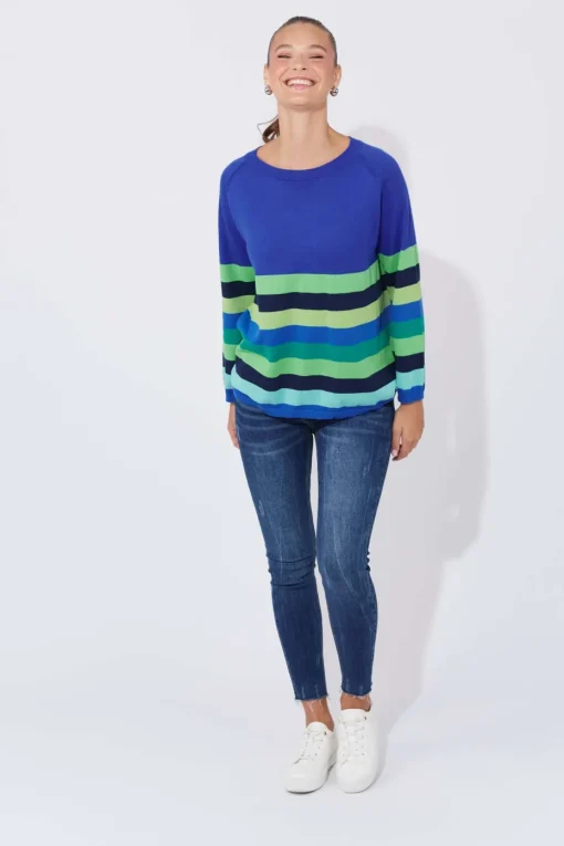 Haven Florida Stripe Jumper in Cobalt