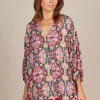 Isle of Mine Esme Relaxed Top in Olive Fleuron