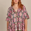 Isle of Mine Esme Top in Olive Fleuron