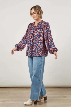 Isle of Mine Romance Blouse in Azure Bloom