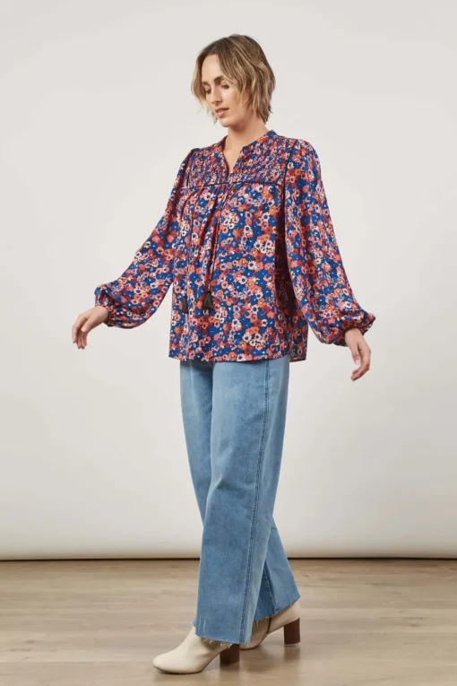 Isle of Mine Romance Blouse in Azure Bloom