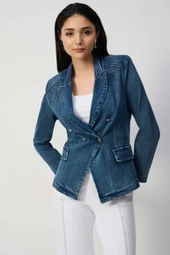 Joseph Ribkoff Blazer in Medium Blue Denim 251962