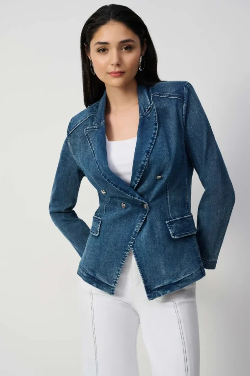 Joseph Ribkoff Blazer in Medium Blue Denim 251962
