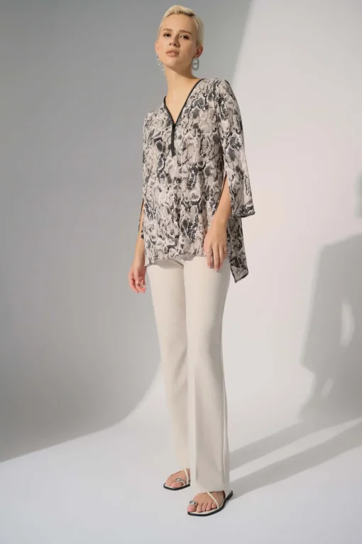 Joseph Ribkoff Fit & Flare Top in Python 252242