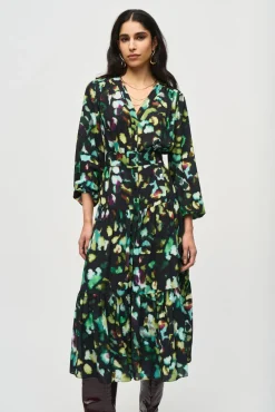 Joseph Ribkoff Georgette Maxi in Black Forest 243901X