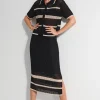 Joseph Ribkoff Knit Skirt in Black Parchment 252923