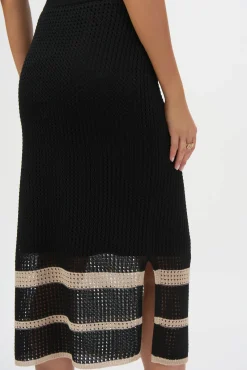 Joseph Ribkoff Knit Skirt in Black Parchment 252923