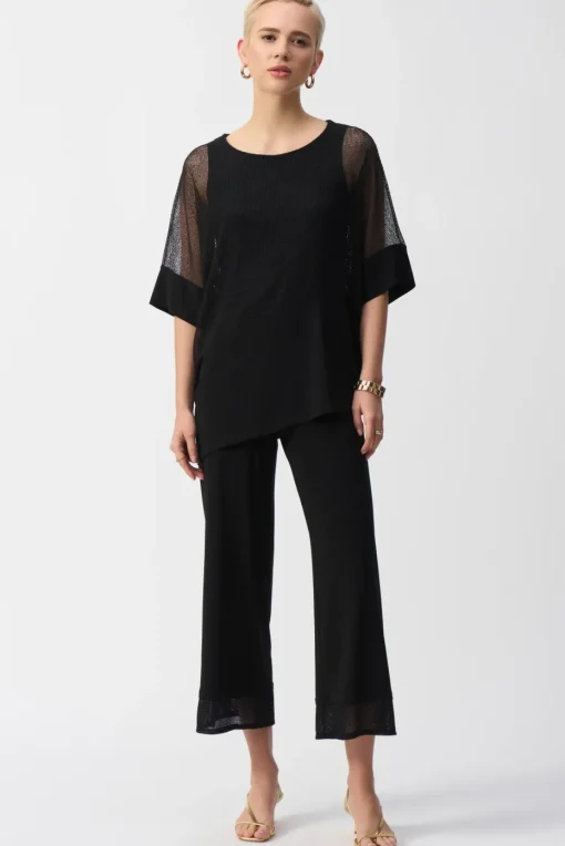 Joseph Ribkoff Silky Mesh Top in Black 251092