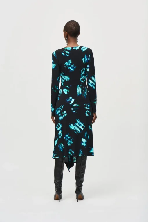 Joseph Ribkoff Wrap Dress in Blue Black 243147
