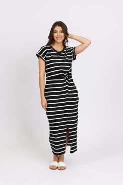 Knewe Parker Dress in Khaki Stripe