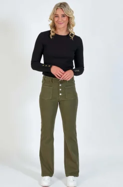 Knewe Potter Bootleg Jean in Khaki