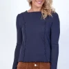 Knewe Tribe Ribbed Top in Ink