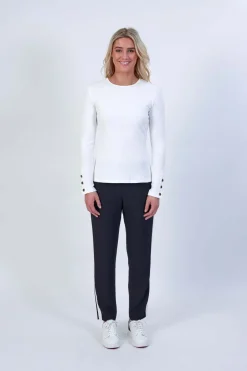Knewe Virgo Ribbed Top in Off White