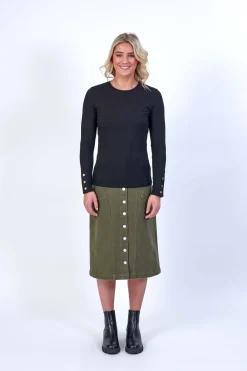 Knewe Virgo Ribbed Top in Black