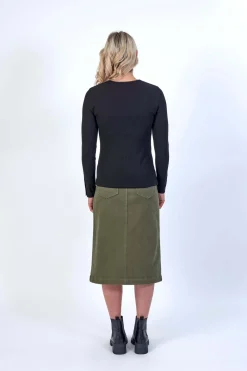 Knewe Virgo Ribbed Top in Black