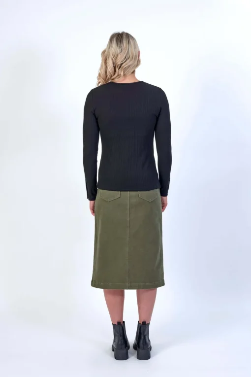 Knewe Virgo Ribbed Top in Black
