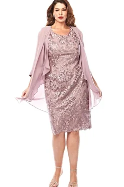 Layla Jones Embroidered Lace Dress & Jacket in Rose LJ0439
