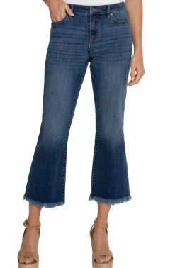 Liverpool Hannah Crop Flare Jean in Elkmont Denim