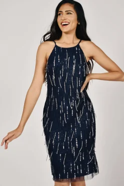 Lyman by Frank Lyman Tassel Dress in Navy 222101I