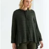 Marco Polo Mix Stripe Shirt in Cypress/Black