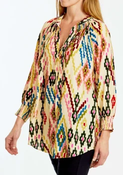 Ping Pong Abstract Floral Print Top in Paloma