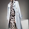 Ping Pong City Trench Coat in Baby Blue