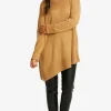 Ping Pong Merino Asymmetric Pullover in Butterscotch
