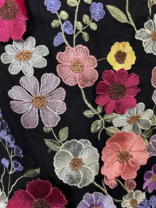 Romance Blake One Sleeve Dress in Black Wild Flower
