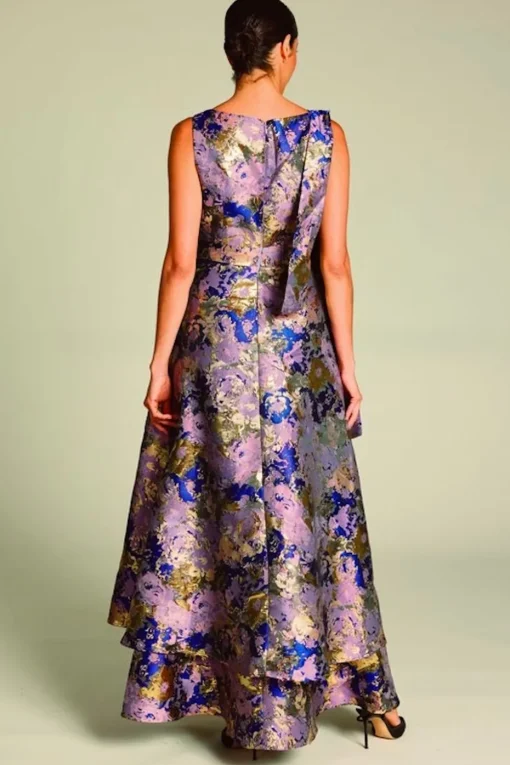 Romance Bria Bow Maxi in Purple Gold